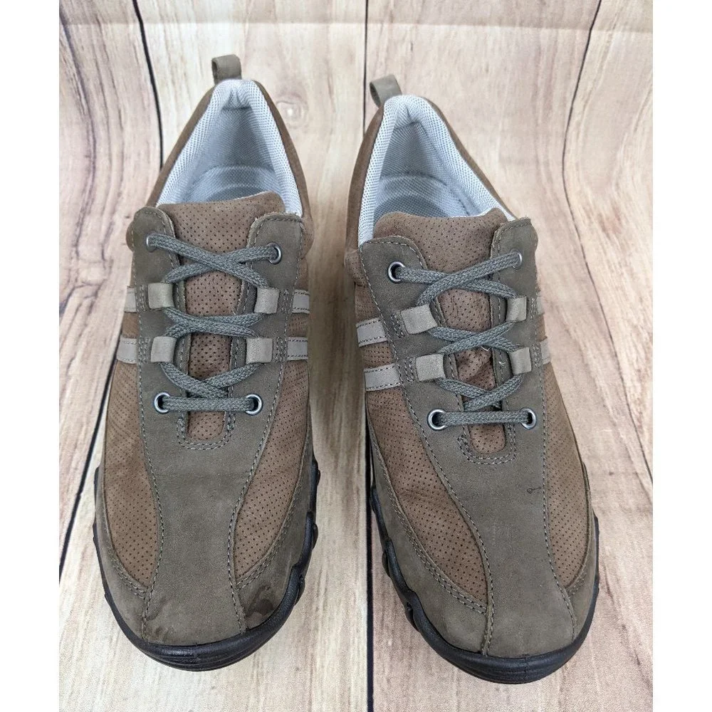 HOTTER Leanne Shoes Comfort Athletic Walking Leather Brown Sz 7.5 - Picture 3 of 10